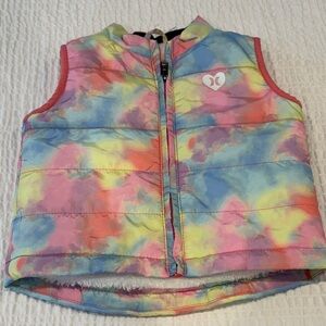 Hurley Kids Pastel Tie-Dye Puffer Vest in Rainbow Hues